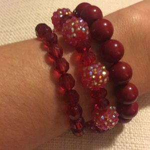 Red beaded bracelets❤️💃🏻!